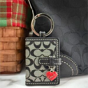 Coach Black Leather Keychain Wallet